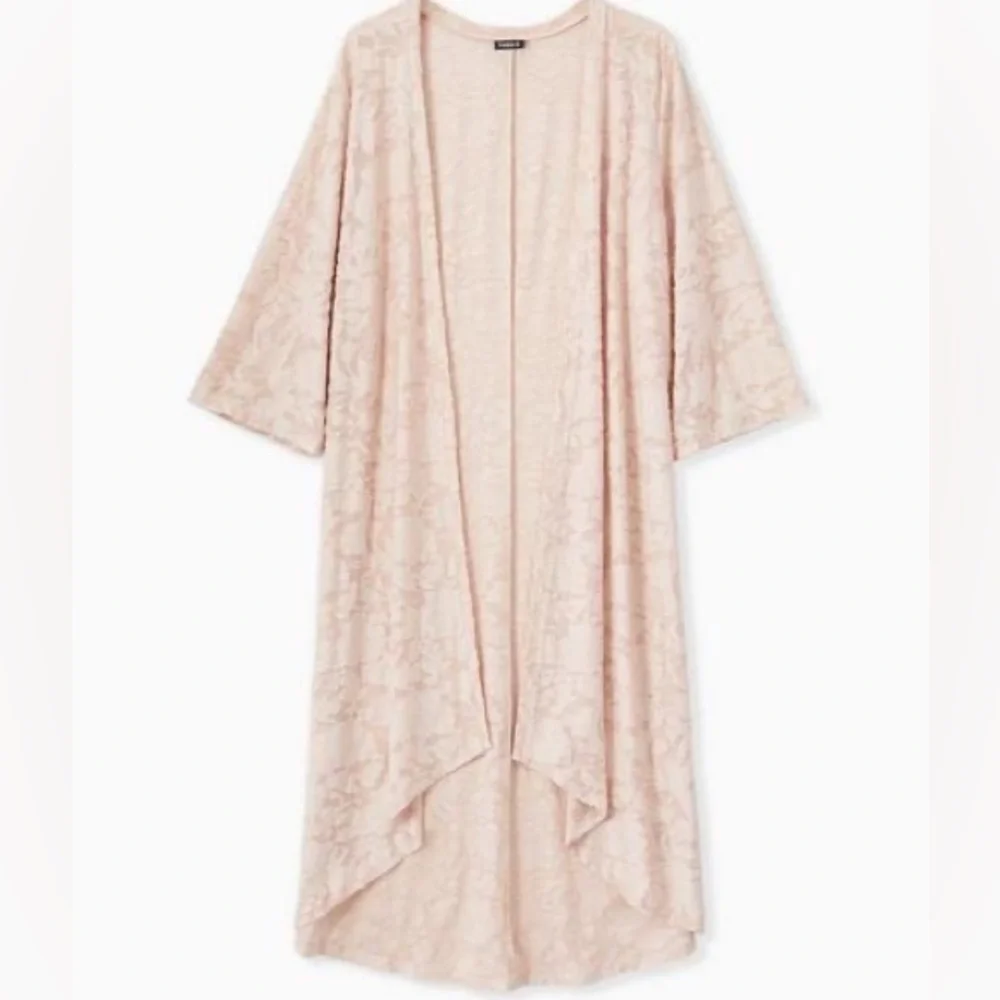 Torrid NEW Slub Kimono High-Low Burnout Sweater Cardigan Sz 3X